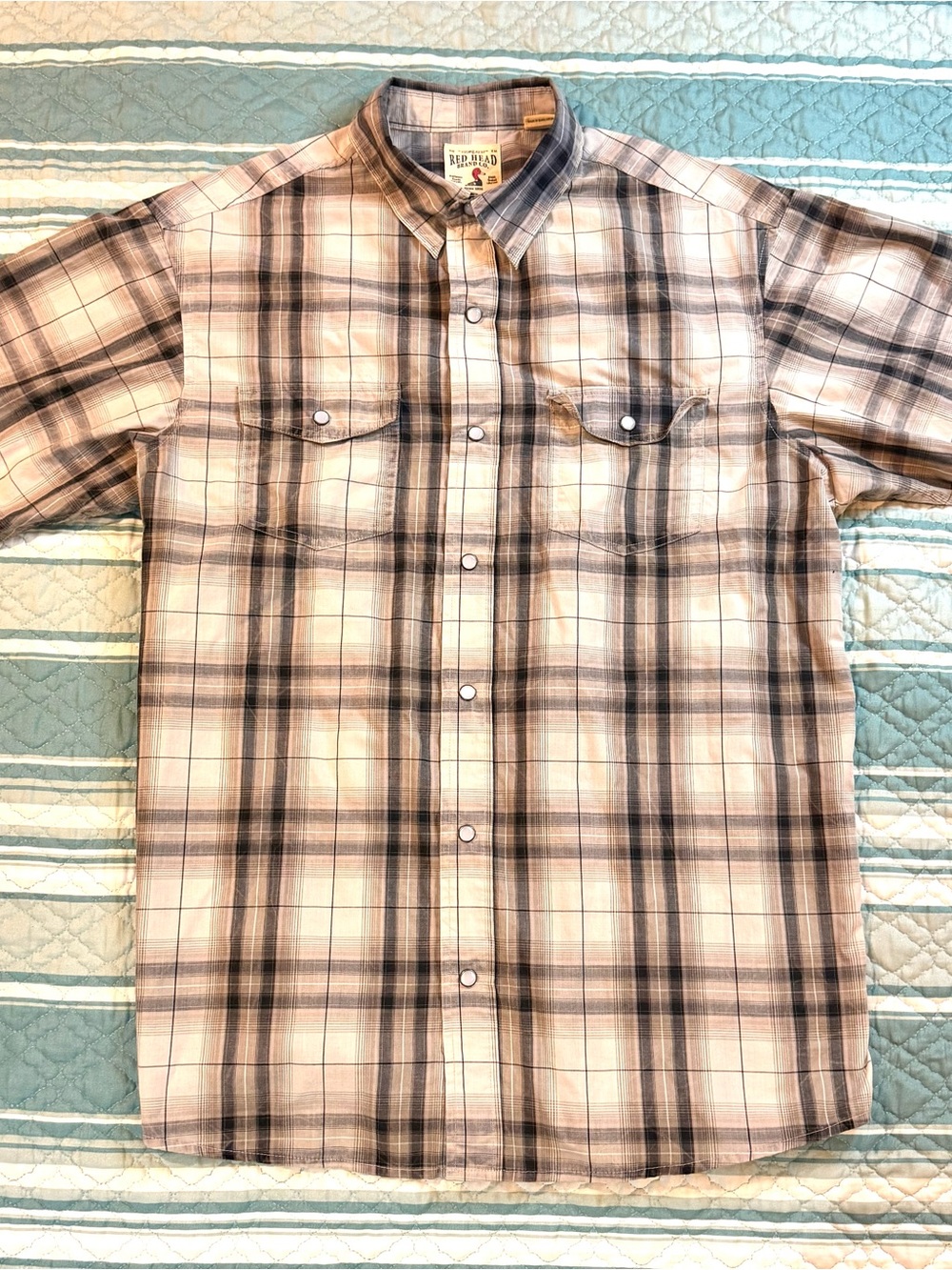 RedHead Men's Plaid Button-Down Shirt - Brown & Black Size Large